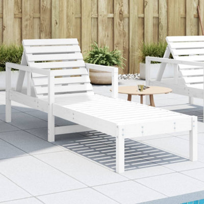 Walplus Sun Lounger White 199.5X62X55 Cm Solid Wood Pine - image 1