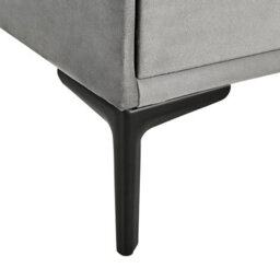 Beliani 2 Drawer Bedside Table Sezanne Velvet Light Grey - thumbnail 7
