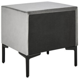 Beliani 2 Drawer Bedside Table Sezanne Velvet Light Grey - thumbnail 5