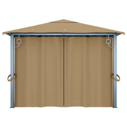 Berkfield Gazebo With Curtain 400X300 Cm Taupe Aluminium - thumbnail 7