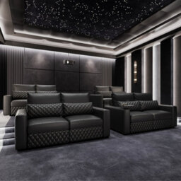 Valencia Pisa Top Grain Nappa 11000 Leather Lounge Sectional Three Seats Sofa Black Removable Back Cushions - thumbnail 7