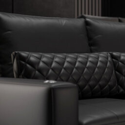 Valencia Pisa Top Grain Nappa 11000 Leather Lounge Sectional Three Seats Sofa Black Removable Back Cushions - thumbnail 8