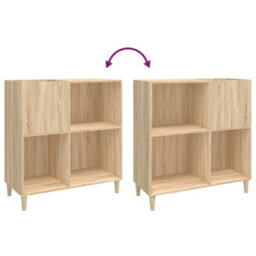Vidaxl Record Cabinet Sonoma Oak 84.5X38X89 Cm Engineered Wood - thumbnail 7