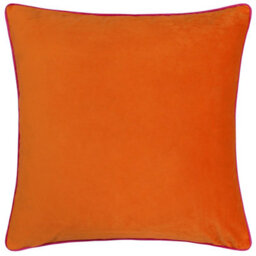 furn. Furn Meridian Velvet Polyester Filled Cushion, Clementine/hot Pink, 45 X 45Cm