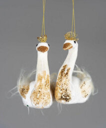Shatchi Swan White 12X13Cm - Christmas Hanging Decoration - thumbnail 3