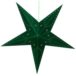 Beliani Set Of 2 Hanging Decorations Led Motti Star 60 Cm Emerald Green - thumbnail 6
