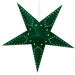 Beliani Set Of 2 Hanging Decorations Led Motti Star 60 Cm Emerald Green - thumbnail 4