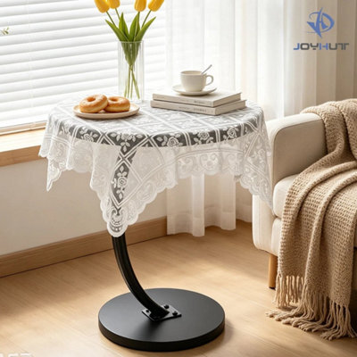 Black Small C-Shape Sofa Side Table Couch Laptop End Table Coffee Tea Snack Desk Home - image 1