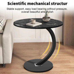 Black  Small C-Shape Sofa Side Table Couch Laptop End Table Coffee Tea Snack Desk Home - thumbnail 4