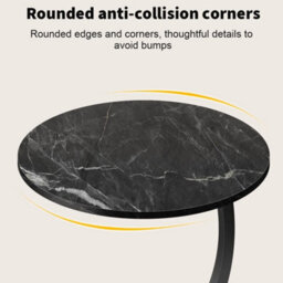 Black  Small C-Shape Sofa Side Table Couch Laptop End Table Coffee Tea Snack Desk Home - thumbnail 3