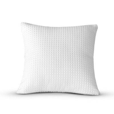 Velosso Waffle Weave Decorative Cushion, Textured Soft Fabric Sofa Cushion Slipcover With Stylish Zip Closure - White