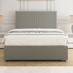 Bsspoke Monaco Divan Bed Set Silver Plush Velvet With 24Inch Headboard & 4 Drawers Mattress In 4Ft6 4Ft 5Ft 6Ft - thumbnail 2