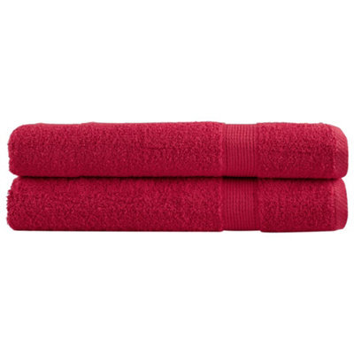 Berkfield Premium Sauna Towels Solund 2 Pcs Red 80X200 Cm 600 Gsm - image 1