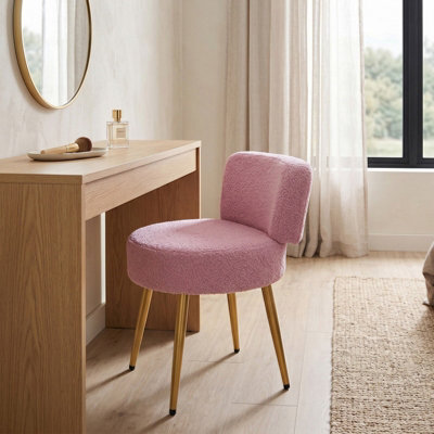 purple dressing table stool Upright purple upholstered dressing-table seat
