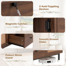 Rustic Coffee Bar Table 120 Cm Sideboard Buffet Cabinet With 3 Drawers - thumbnail 5