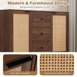 Rustic Coffee Bar Table 120 Cm Sideboard Buffet Cabinet With 3 Drawers - thumbnail 4