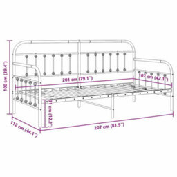 Berkfield Modern Daybed Frame White 107X203 Cm Steel - thumbnail 9