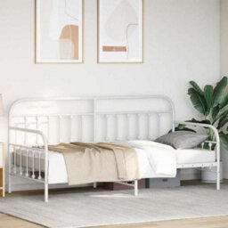 Berkfield Modern Daybed Frame White 107X203 Cm Steel - thumbnail 4