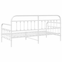 Berkfield Modern Daybed Frame White 107X203 Cm Steel - thumbnail 7