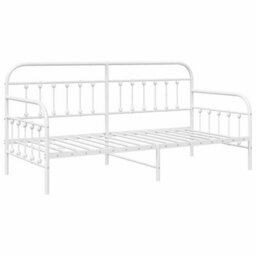 Berkfield Modern Daybed Frame White 107X203 Cm Steel