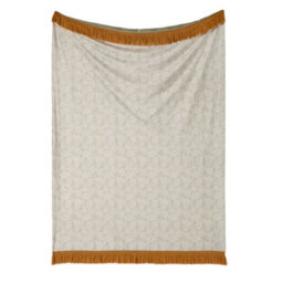 Soirée Sagara Large Floral Print Soft Touch Green Velvet Throw - thumbnail 3