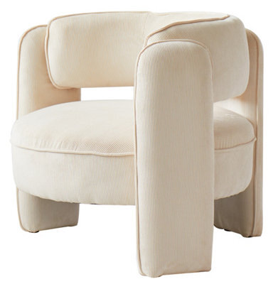 Nordlys Beige Corduroy Chair Modern Design Style Living Room - image 1