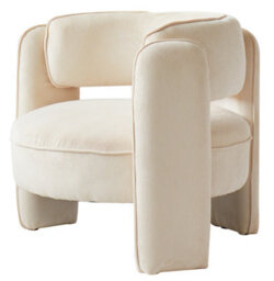 Nordlys Beige Corduroy Chair Modern Design Style Living Room - thumbnail 1