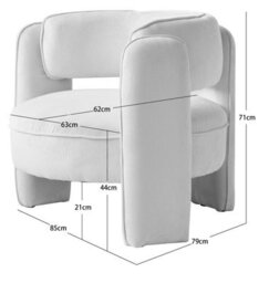 Nordlys Beige Corduroy Chair Modern Design Style Living Room - thumbnail 6