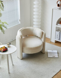 Nordlys Beige Corduroy Chair Modern Design Style Living Room - thumbnail 7