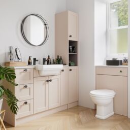 Ashford Matt Cashmere Shaker Freestanding Fitted Bathroom 3 Drawer Base Cabinet (W)300mm (H)820mm - thumbnail 2