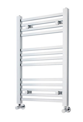 Balterley Contemporary Heated Vertical Towel Ladder Rail With Square Rails, 782 Btu, 800mm X 500mm Bathroom Radiator - Chrome - image 1