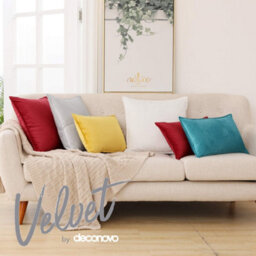 Deconovo Set Of 2 Throw Pillowcases Crushed Velvet Cushion Covers 45Cm X 45Cm Throw Pillow Covers With Invisible Zipper Lilac - thumbnail 3