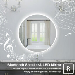 Probaty Bathrooms 800mm Round 3 Colors Dimmable Led Mirror With Bluetooth Anti-Fog Touch Sensor,backlit Illuminated Wall Mirror - thumbnail 2