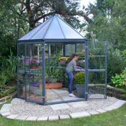 Palram - Canopia Oasis™ 8X6 Ft Grey Polycarbonate (Pc) Hexagonal Greenhouse - thumbnail 2