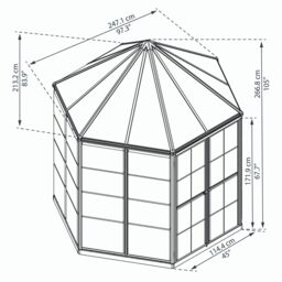 Palram - Canopia Oasis™ 8X6 Ft Grey Polycarbonate (Pc) Hexagonal Greenhouse - thumbnail 9