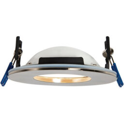 Satin Nickel Recessed Bathroom Downlight - 9W Warm White Led Slim Ceiling Light - thumbnail 4