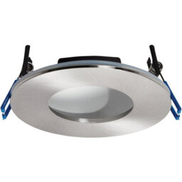 Satin Nickel Recessed Bathroom Downlight - 9W Warm White Led Slim Ceiling Light - thumbnail 3