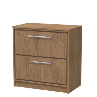Hudson Reed Lille Floorstanding Two Drawer Contemporary Vanity Unit With Worktop In Antique Oak, 805 X 460mm - image 1
