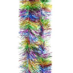 Neel Blue Rainbow Metallic Shiny Christmas Tinsel Garland For Xmas Tree & Home Decorations, 2M X 9Cm - thumbnail 4