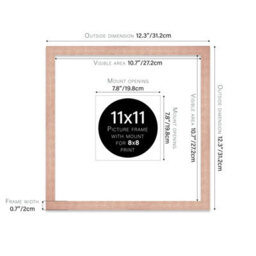"11X11"" Bronze Picture Frame - 11X11"" Square Frame With 8X8"" Mount For 11X11""/8X8"" Pictures Art Deco Style Room Decor, 1 Pack" - thumbnail 2
