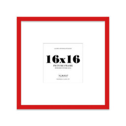 "16X16"" Red Picture Frame - 16X16"" Square Frame With 12X12"" Mount For 16X16""/12X12"" Pictures Classic Style Room Decor, 1 Pack" - thumbnail 1