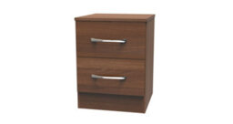 Hampshire 2 Drawer Compact Bedside Cabinet In Noche Walnut (Ready Assembled) - thumbnail 3