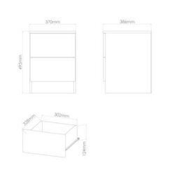 Hampshire 2 Drawer Compact Bedside Cabinet In Noche Walnut (Ready Assembled) - thumbnail 6