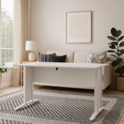 Wyld Haus Dris White 150Cm Office Desk By - Minimalist Danish Wooden Desk - thumbnail 2