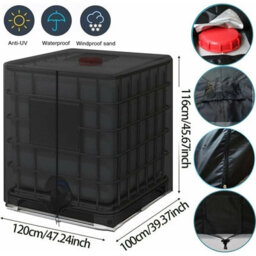 1000L Uv-Resistant 420D Ibc Water Tank Cover With Drawstring And Zipper (120 100 116Cm) - thumbnail 2