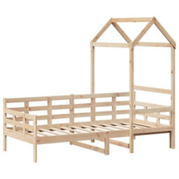 Berkfield Day Bed With Roof Without Mattress 80X200 Cm Solid Wood - thumbnail 3