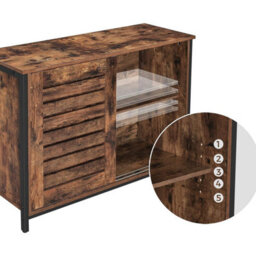 Songmics Sideboard, Kitchen Cabinet With Sliding Doors, Chest Of Drawers, Living Room, Hall, Kitchen, Home Office, Steel Frame - thumbnail 4