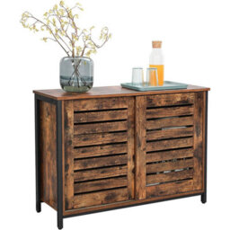 Songmics Sideboard, Kitchen Cabinet With Sliding Doors, Chest Of Drawers, Living Room, Hall, Kitchen, Home Office, Steel Frame - thumbnail 6
