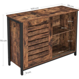 Songmics Sideboard, Kitchen Cabinet With Sliding Doors, Chest Of Drawers, Living Room, Hall, Kitchen, Home Office, Steel Frame - thumbnail 8