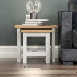 Nest Of 2 Tables Side End Modern Table Set Mdf Square Furniture - thumbnail 4